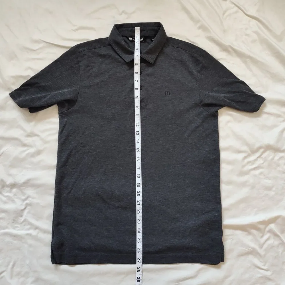Travis Mathew Mens Size‎ S Gray Short Sleeve Pima Cotton Polyester Blend Polo